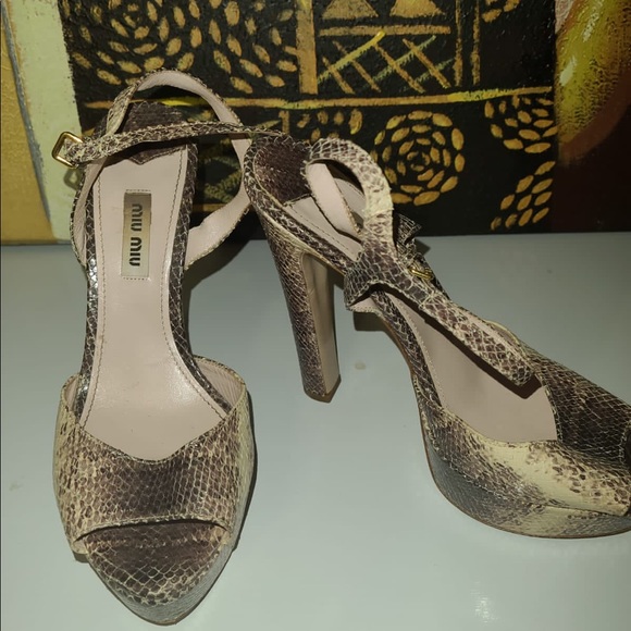 Miu miu snakeskin sandals - Picture 4 of 6